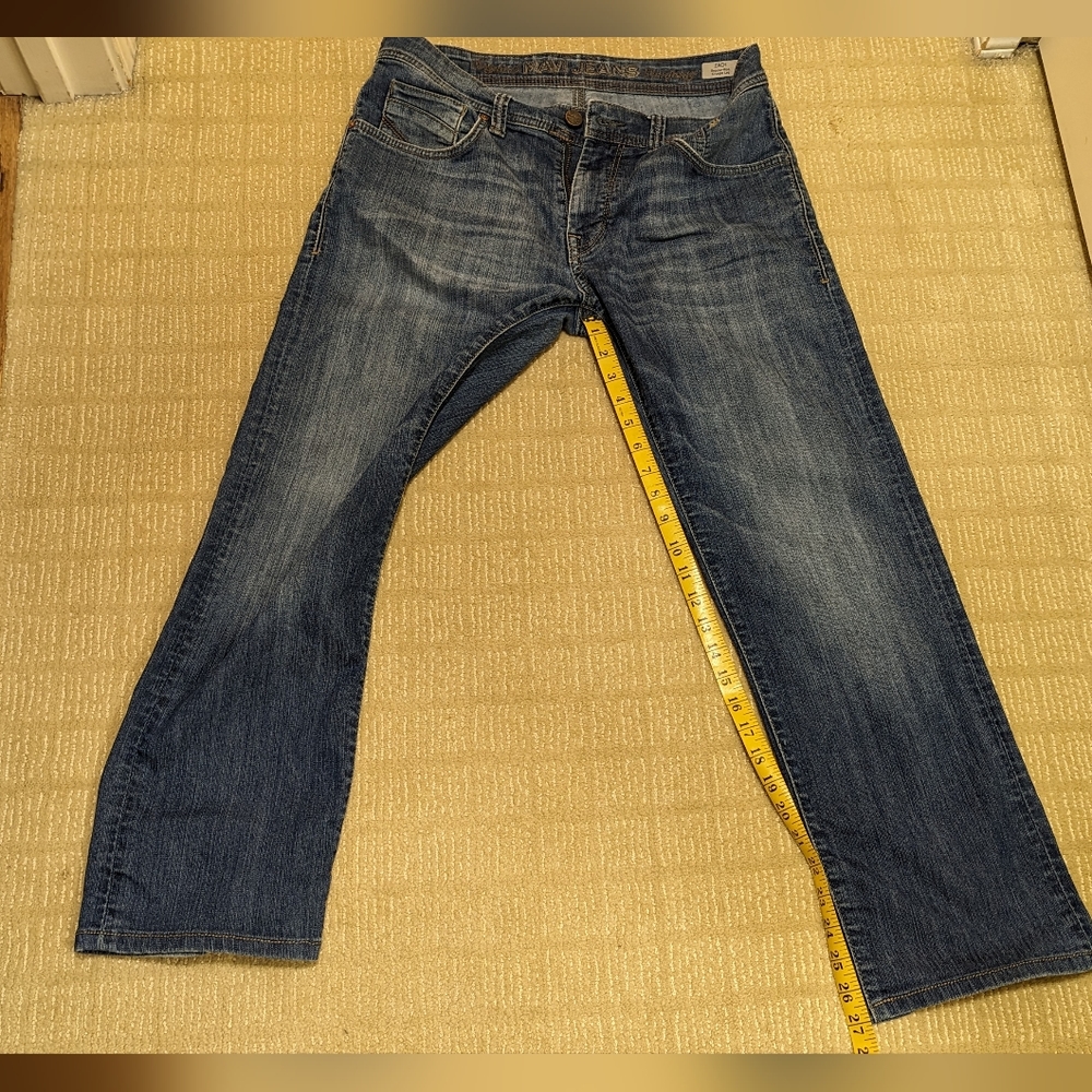mavi men's zach regular rise straight leg jeans waist 32, inseam 27.
